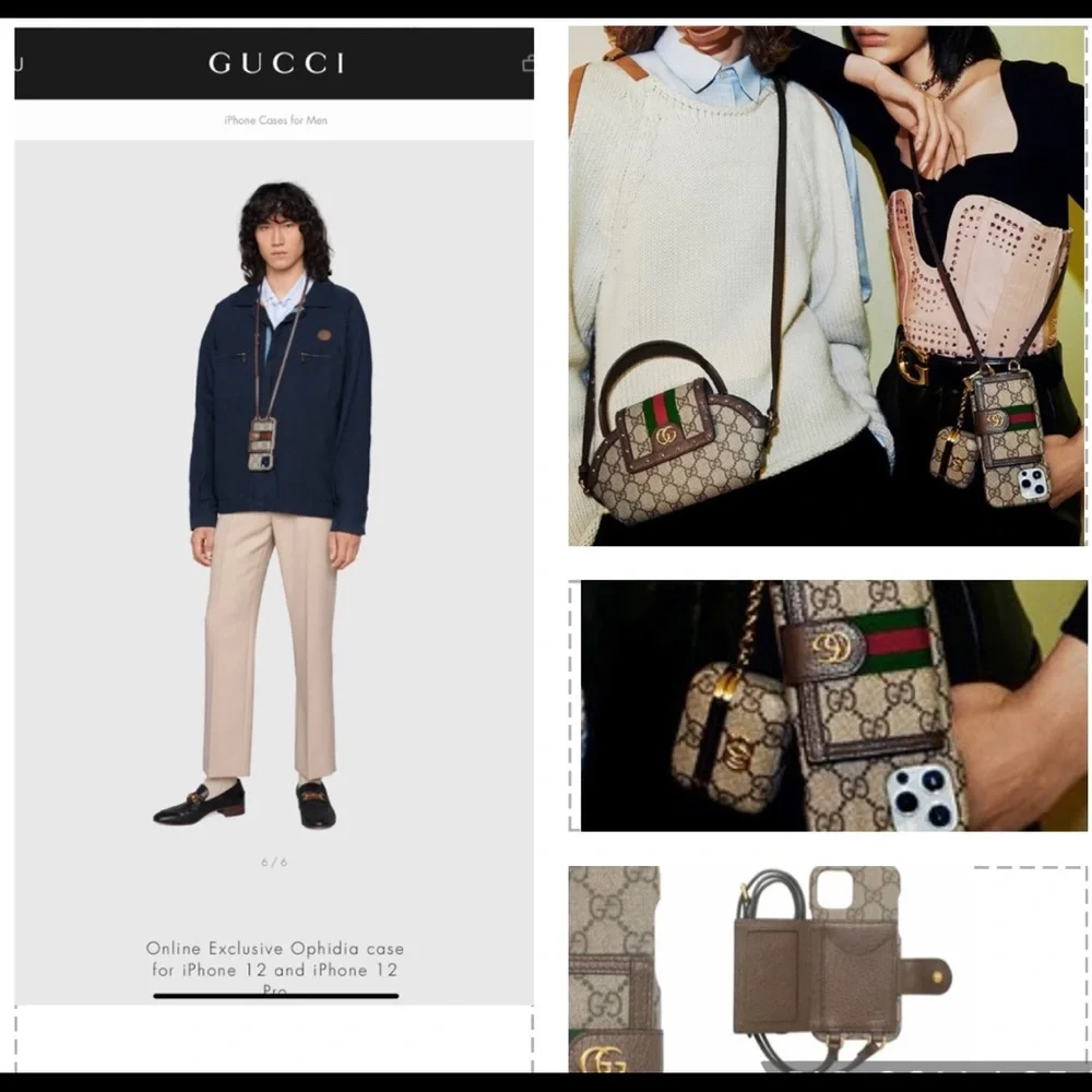 GUCCI UNISEX IPHONE 12 PRO MAX OPHIDIA WALLET CASE ON A LEATHER STRAP - Picture 5 of 16